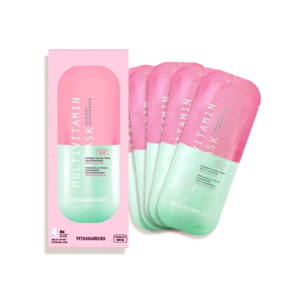 Vitamasques Multivitamin Face Sheet Masks 5-Pack NEW NIP